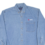 SWINGSTER Mens Denim Shirt Blue Long Sleeve M