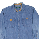 HUNT CLUB Mens Denim Shirt Blue Long Sleeve L