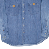 HUNT CLUB Mens Denim Shirt Blue Long Sleeve L
