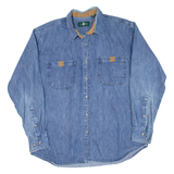 HUNT CLUB Mens Denim Shirt Blue Long Sleeve L