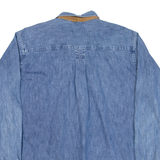 HUNT CLUB Mens Denim Shirt Blue Long Sleeve L