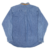 HUNT CLUB Mens Denim Shirt Blue Long Sleeve L