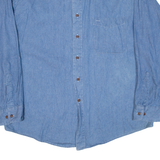 MAREH Mens Denim Shirt Blue Long Sleeve M