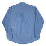 MAREH Mens Denim Shirt Blue Long Sleeve M