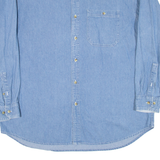 LUNA PIER Mens Denim Shirt Blue Long Sleeve XL