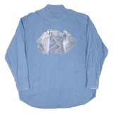 LUNA PIER Mens Denim Shirt Blue Long Sleeve XL