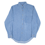 LANDS END Mens Denim Shirt Blue Long Sleeve S