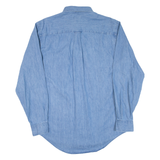 LANDS END Mens Denim Shirt Blue Long Sleeve S