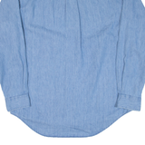 LANDS END Mens Denim Shirt Blue Long Sleeve M