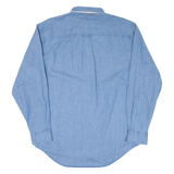 LANDS END Mens Denim Shirt Blue Long Sleeve M