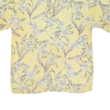 CAMPIA Mens Hawaiian Shirt Yellow Floral L