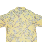 CAMPIA Mens Hawaiian Shirt Yellow Floral L