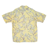 CAMPIA Mens Hawaiian Shirt Yellow Floral L