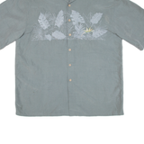 HIBISCUS Mens Hawaiian Shirt Green Floral L
