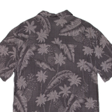 ISLAND SHORES Mens Hawaiian Shirt Grey Floral M
