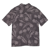 ISLAND SHORES Mens Hawaiian Shirt Grey Floral M