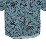 CLEARWATER Mens Hawaiian Shirt Blue Crazy Pattern L