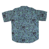 CLEARWATER Mens Hawaiian Shirt Blue Crazy Pattern L