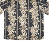 CARIBBEAN JOE Mens Hawaiian Shirt Black Floral L