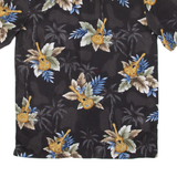 GEORGE CLASSICS Mens Hawaiian Shirt Black Floral S
