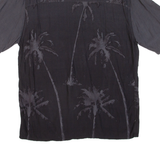 ISLAND SHORES Mens Hawaiian Shirt Black Floral M