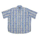 CAMBRIDGE CLASSICS Mens Hawaiian Shirt Blue Crazy Pattern XL