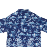 ROUTE 66 Surfing Mens Hawaiian Shirt Blue Floral M