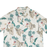 CAMPIA Mens Hawaiian Shirt Beige Floral XL
