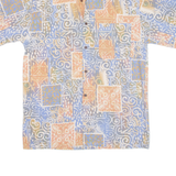 TACOT BLEU Mens Hawaiian Shirt Blue Crazy Pattern S