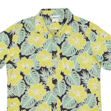 TEIAITO Mens Hawaiian Shirt Green Floral L