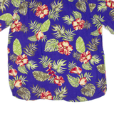 KING SIZE Tall Mens Hawaiian Shirt Purple Floral L