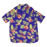 KING SIZE Tall Mens Hawaiian Shirt Purple Floral L