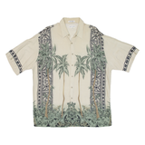 PIERRE CARDIN Mens Hawaiian Shirt Beige Floral XL
