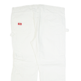 DICKIES Carpenter Workwear Mens Trousers White Regular Straight W46 L30