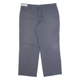 DICKIES Workwear Mens Trousers Grey Regular Straight W40 L30