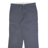 DICKIES Cargo Workwear Mens Trousers Grey Regular Straight W38 L34