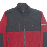 TOMMY HILFIGER Mens Fleece Jacket Red Colourblock L