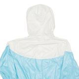 NIKE Womens Track Jacket Blue Nylon Hooded Colourblock M