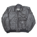 BURKS BAY Mens Workwear Coat Black Leather XL