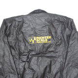 BURKS BAY Mens Workwear Coat Black Leather XL