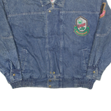 KOWLOON JEANS Dark Horse Mens Sherpa Lined Denim Jacket Blue USA XL