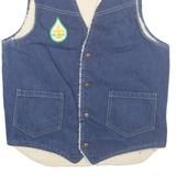 Na-churs Mens Sherpa Lined Denim Waistcoat Blue S