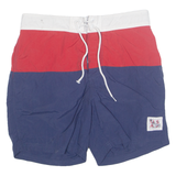 NAUTICA Mesh Lined Sailing Club Mens Swimming Shorts Blue Colourblock M W32