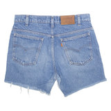 LEVI'S Cut Off Orange Tab Womens Denim Shorts Blue M W32