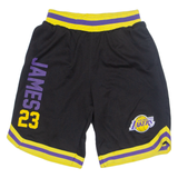 NBA LA LAKERS 'JAMES Mens Sports Shorts Black Relaxed S W26