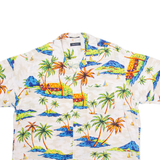 NAUTICA Mens Hawaiian Shirt White Crazy Pattern L