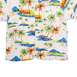 NAUTICA Mens Hawaiian Shirt White Crazy Pattern L