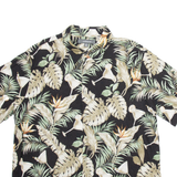 CROFT & BARROW Mens Hawaiian Shirt Black Floral XL