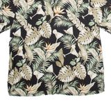 CROFT & BARROW Mens Hawaiian Shirt Black Floral XL