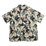 CROFT & BARROW Mens Hawaiian Shirt Black Floral XL
